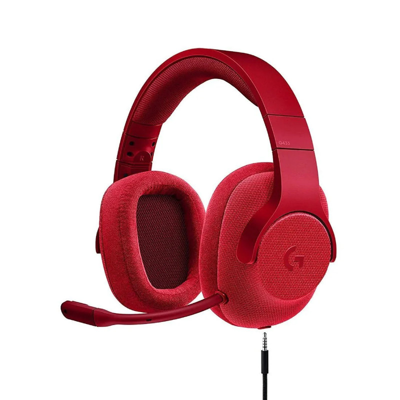 Logitech G433 7.1 Wired Gaming Headset - Fire Red - سماعة